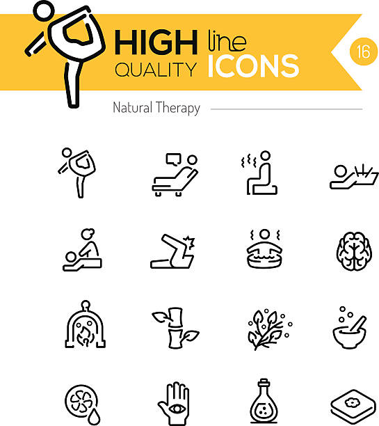 natürliche therapie line icons-serie - whirlpool stock-grafiken, -clipart, -cartoons und -symbole