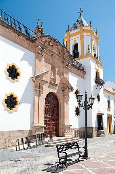 istock Spanish Church in rural town square 471465959