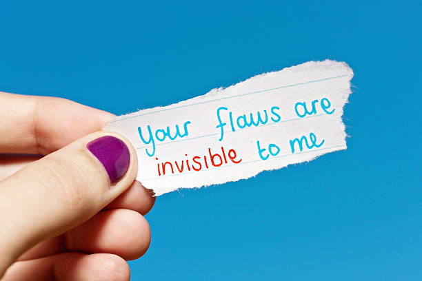 istock Your flaws are invisible to me says hand-drawn note 471466689