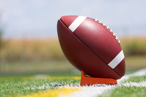 istock American Football teed up for kickoff 471466855
