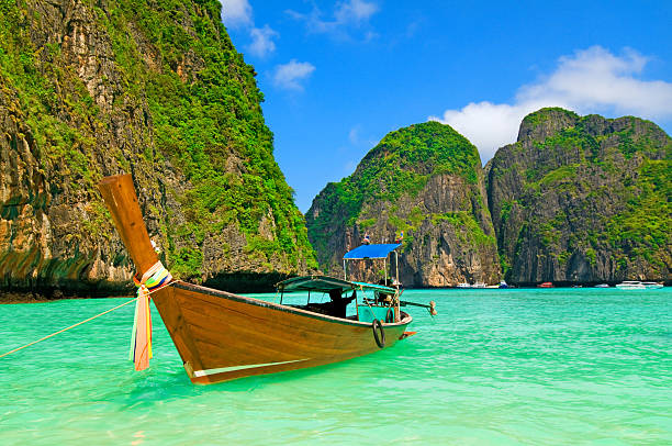 istock Longtail Wooden Boat at Maya Bay, Thailand 471468419
