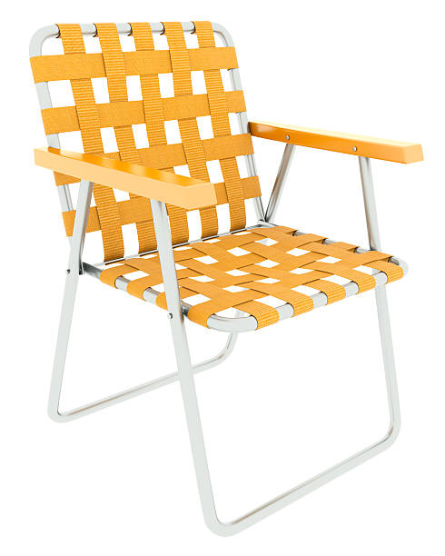 Lawn chair Classic lawn chair isolated on white. folding chair stock pictures, royalty-free photos & images