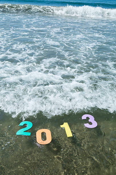 jahr 2013 - 2013 beach new years eve new years day stock-fotos und bilder