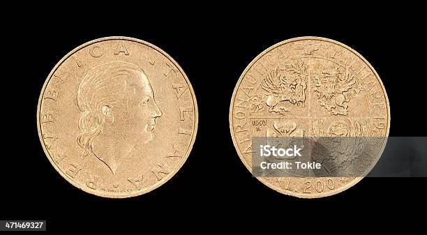200 Liremünze Italien 1993 Stockfoto und mehr Bilder von 1993 - 1993, 5-Cent-Stück, Bronze