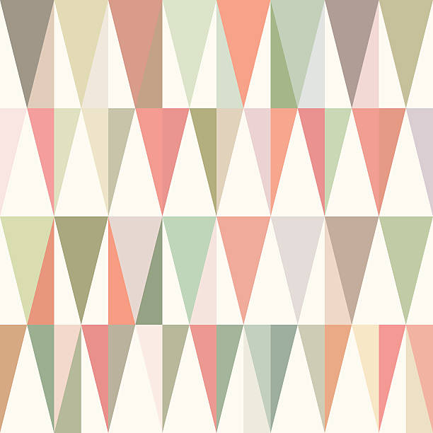 Pastel color vintage triangle and diamon seamless background pattern vector art illustration