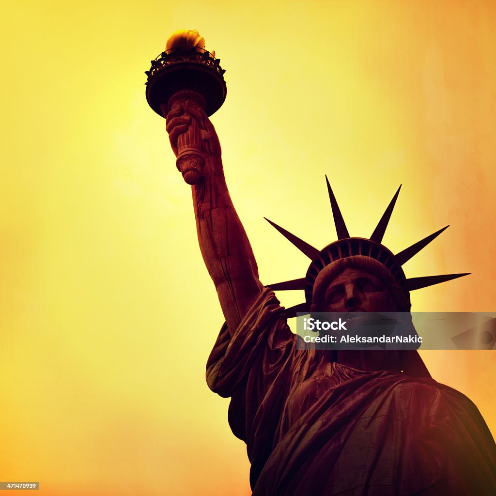 Lady Liberty Back Lit Stock Photo