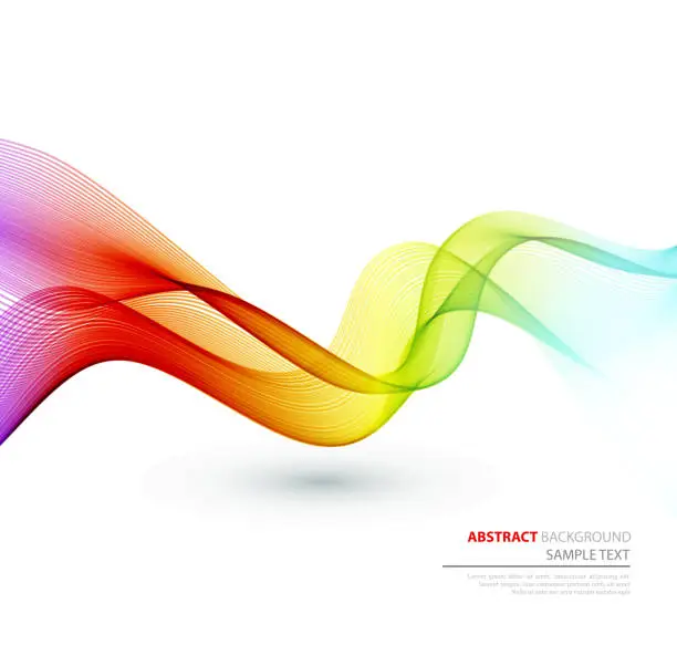 Vector illustration of Abstract curved and colorful lines