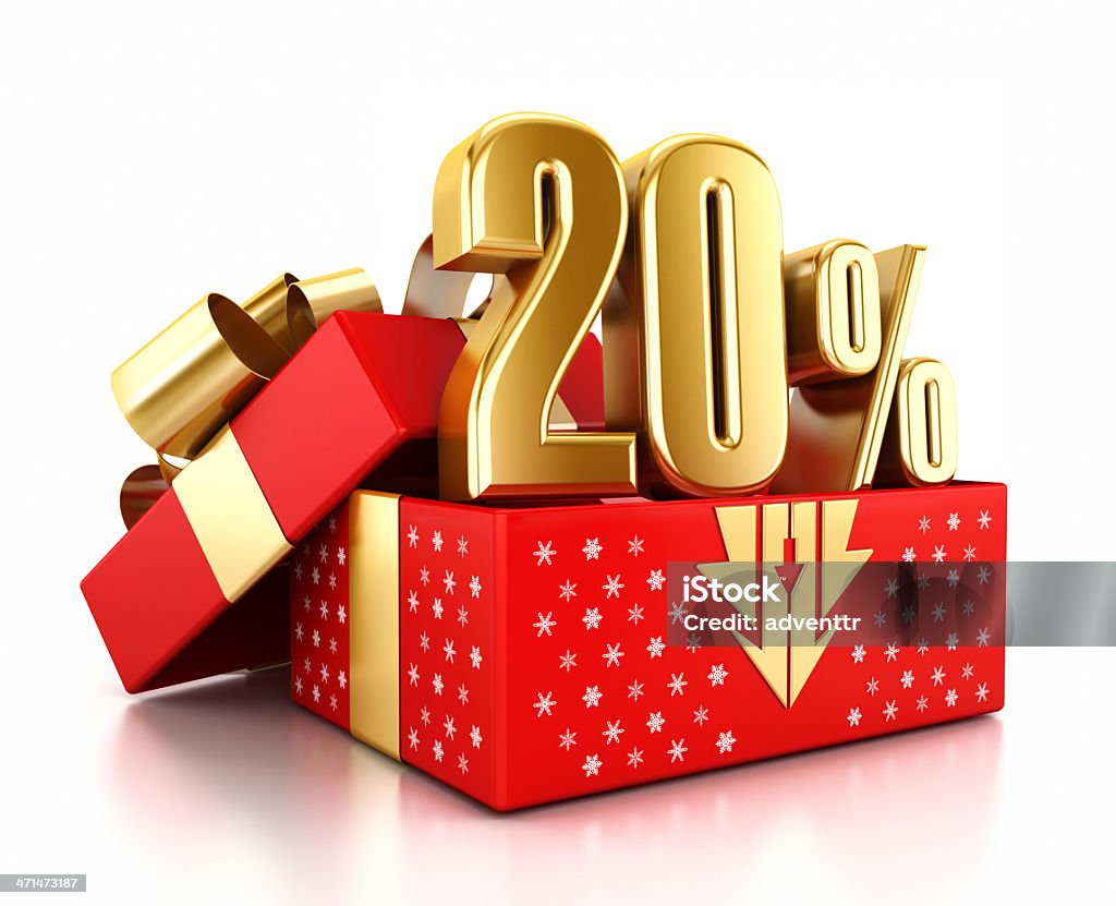 Natale vendita - 20% di sconto - Foto stock royalty-free di Numero 20