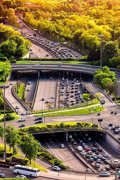istock Pollution. Cars in rush hour with traffic jam 471473659