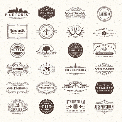 Collection of badges, labels, frames and banners with text over paper texture.EPS 10 file.More works like this linked below.