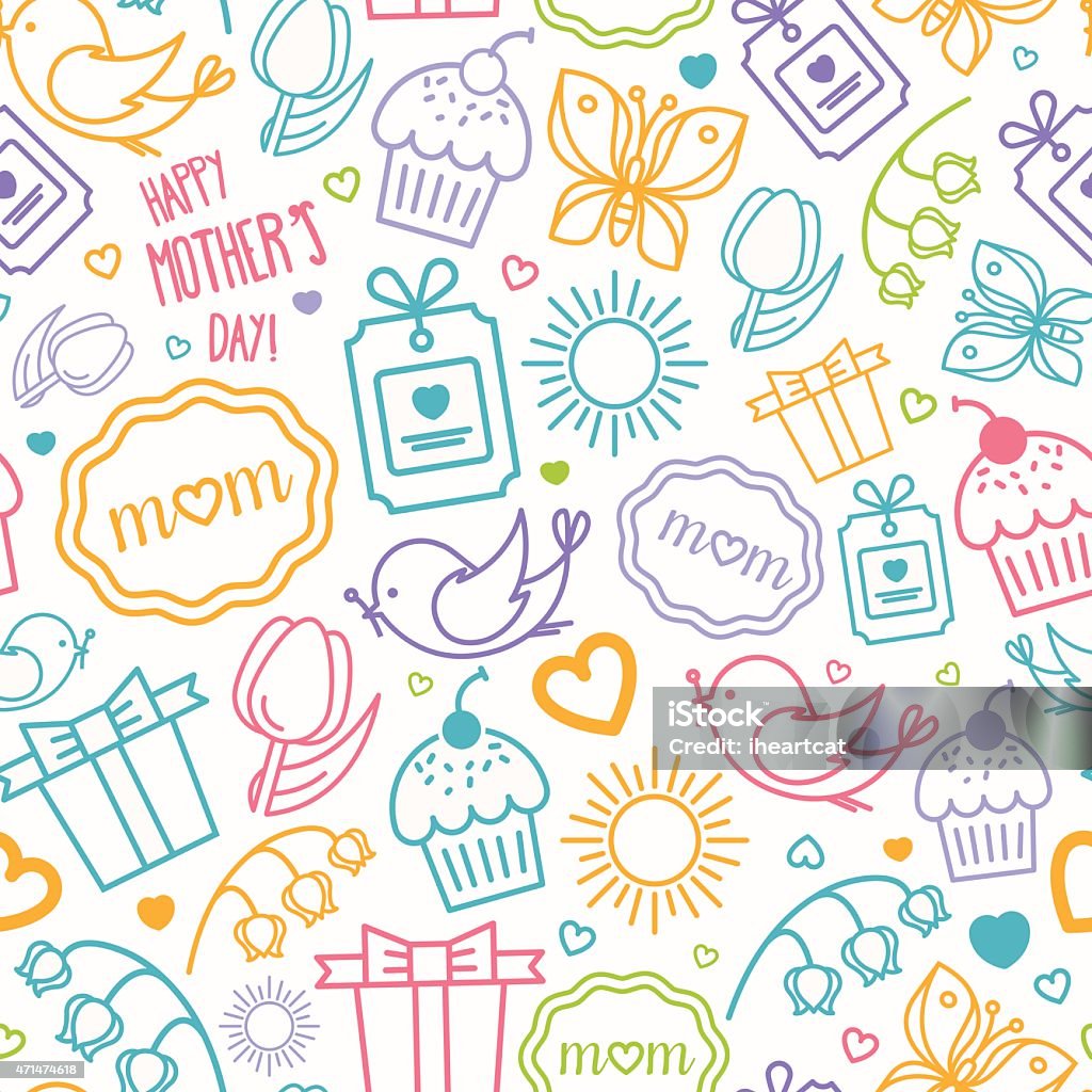 Pattern Mother Day Mothers Day Seamless Pattern Stock Illustration - Download Image Now ...