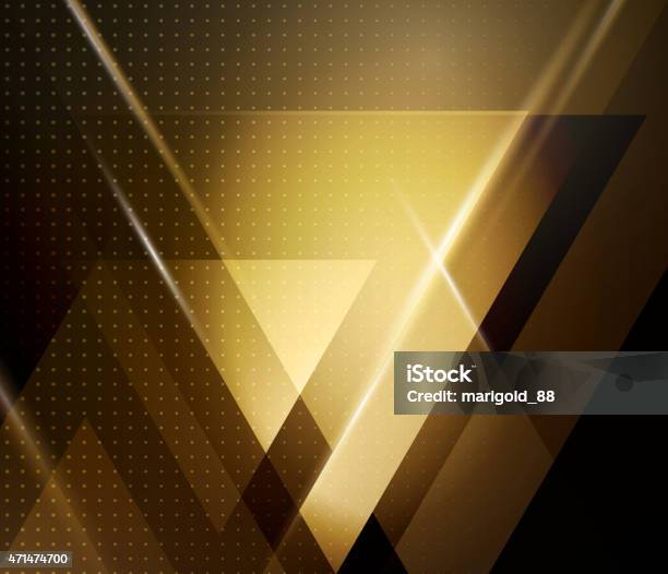 Vector Abstract Geometric Background With Triangle Stock Illustration - Download Image Now - Gold - Metal, Gold Colored, Abstract
