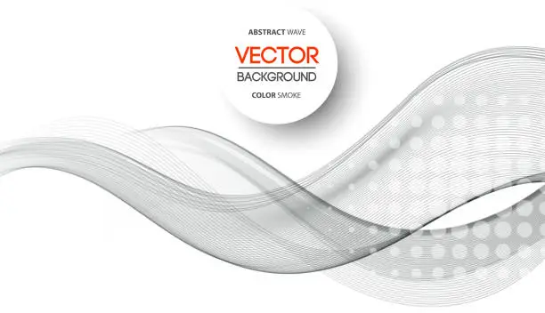 Vector illustration of Abstract gray curved line background template design