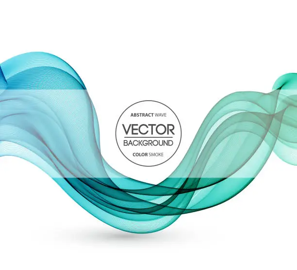 Vector illustration of Abstract curved lines background. Template brochure design