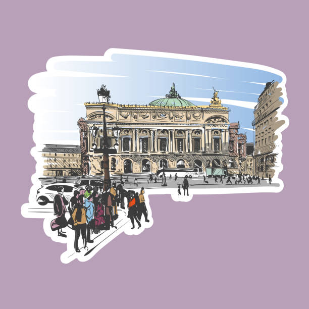 ilustrações de stock, clip art, desenhos animados e ícones de ópera garnier, paris, frança. ilustração vetorial - opera opera garnier paris france france