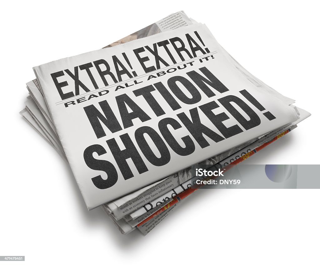 Nation schockiert! - Lizenzfrei Ausrufezeichen Stock-Foto