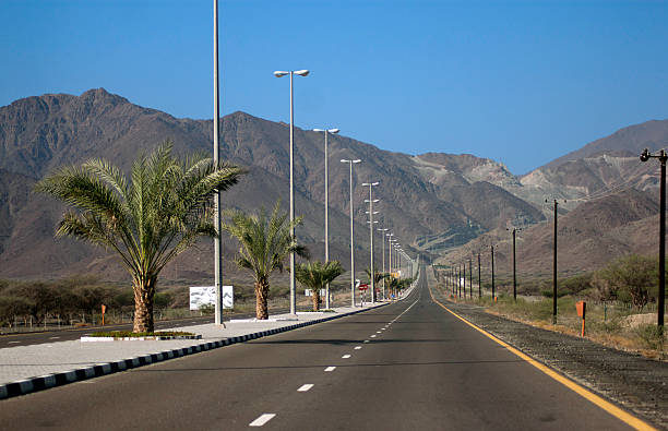 mountainous road in Kalba - Fujairah, UAE. mountainous road in Kalba - Fujairah, UAE. fujairah stock pictures, royalty-free photos & images