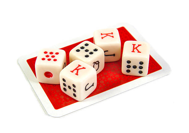 istock Set of five poker dices on a white background 471476174