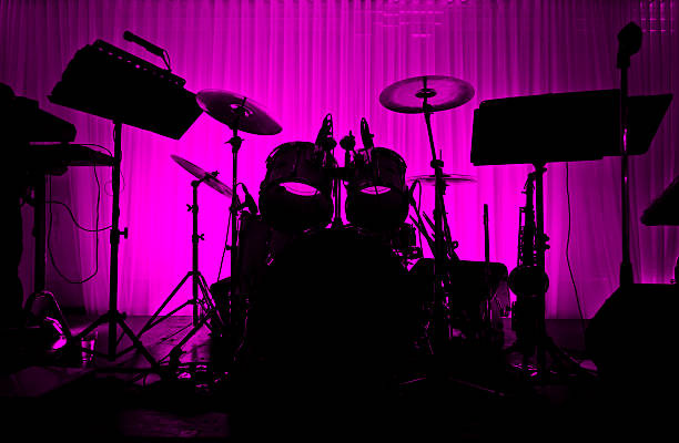 Drum in silhouette with no musician. Drum in silhouette with no musician. bass drum photos stock pictures, royalty-free photos & images