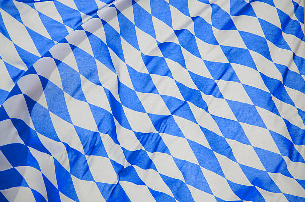 Bavarian Flag in the Wind stock photo
