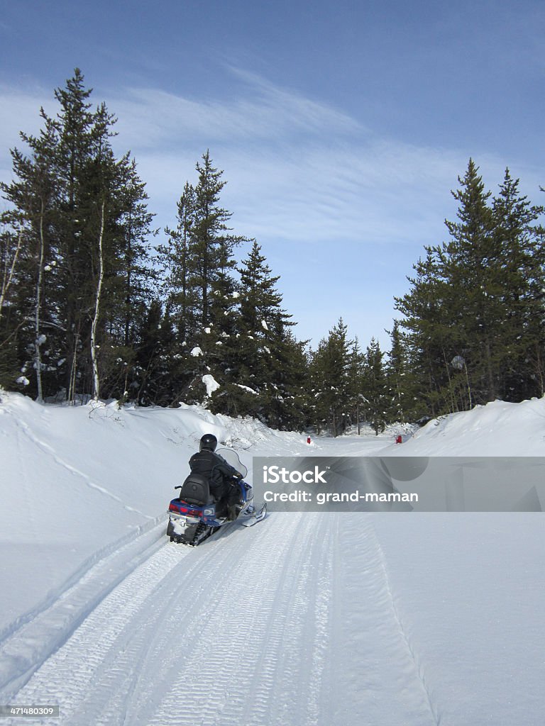 Homem na Moto de neve - Royalty-free Mota de neve Foto de stock