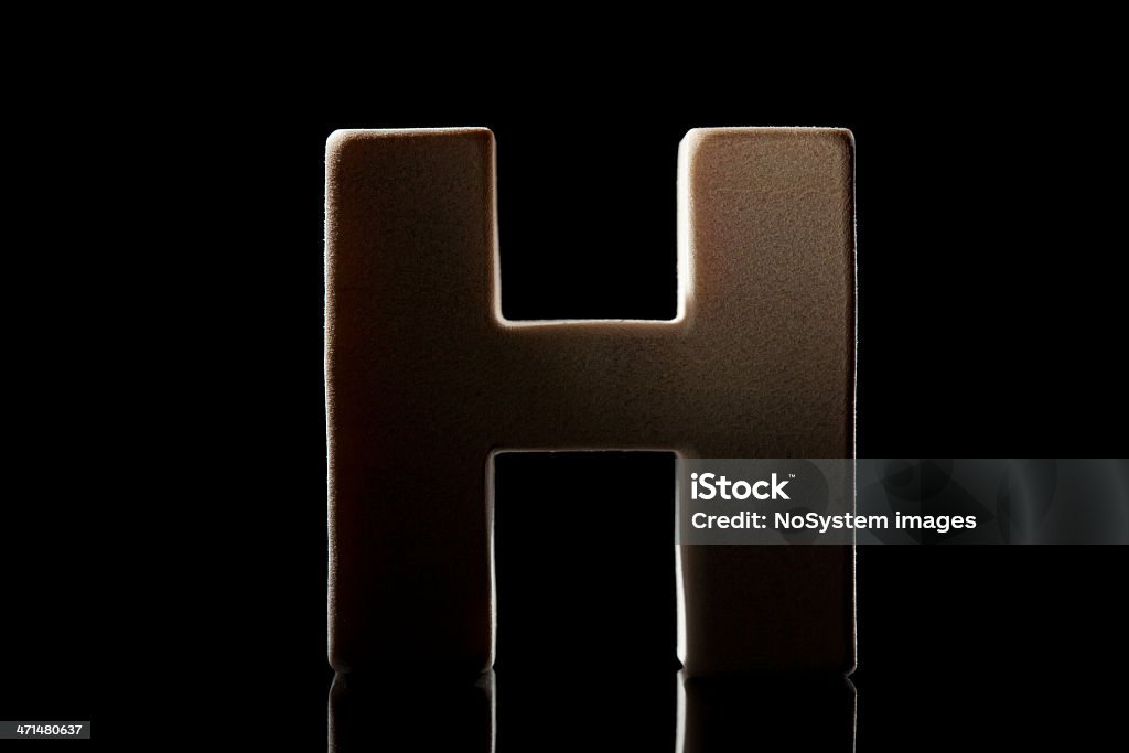 Litera H, drewno - Zbiór zdjęć royalty-free (Fotografika)