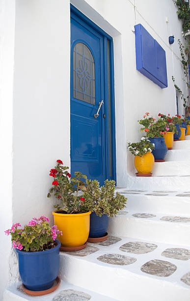 istock Flowers in front of a house 471480999