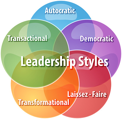 business strategy concept infographic diagram illustration of leadership styles