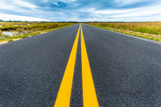 Autopista a través de Marsh - foto de stock