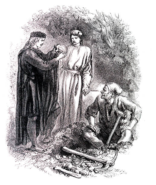 Shakespeare - Hamlet 19th Century Engraving william shakespeare illustrations stock illustrations