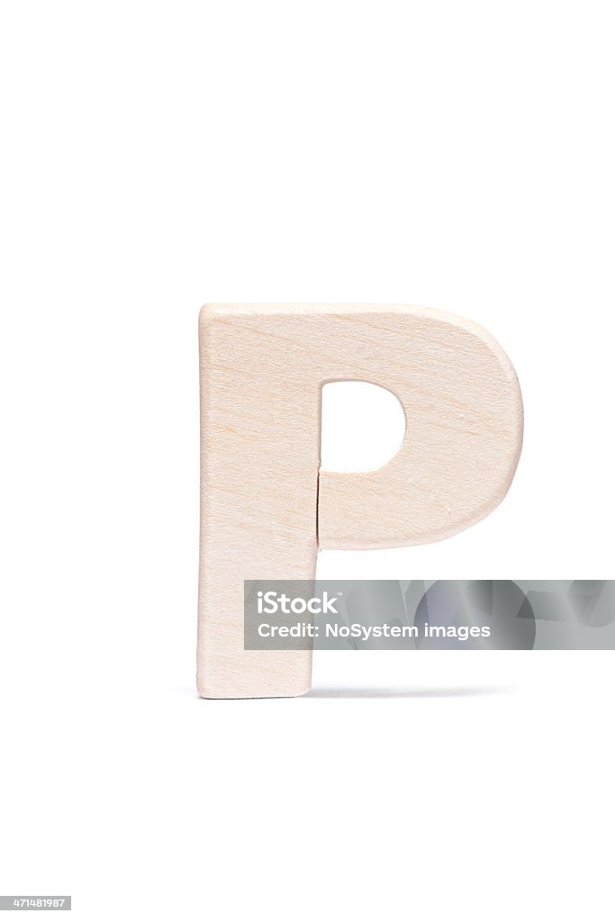 Lettera P, legno - Foto stock royalty-free di Alfabeto