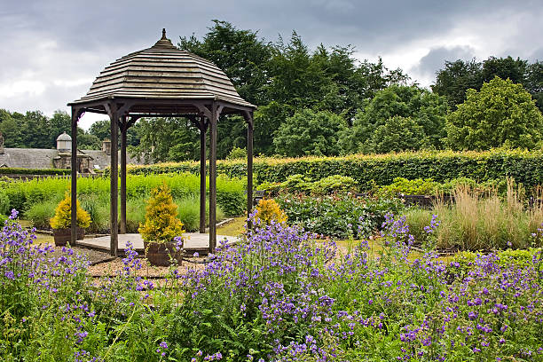 A beautiful bandstand like folly in Pollok Park Gardens, near Glasgow, Scotland, UK.