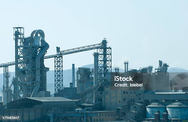 Foto de Fábrica De Cimento e mais fotos de stock de Areia - Areia, Azul, Cimento