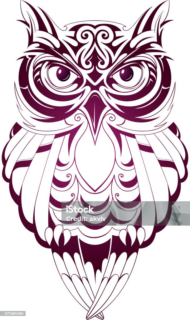 Owl tattoo Owl tattoo design with ethnic ornament elements 2015 stock vector