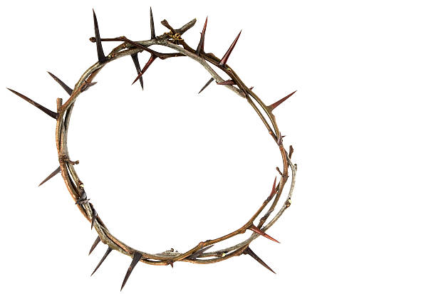 istock Crown of thorns on white 471485284
