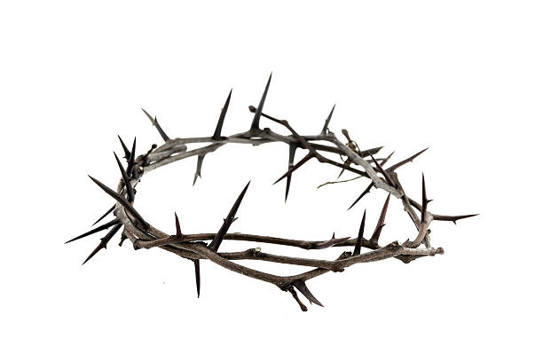 istock Crown of thorns on white 471485288