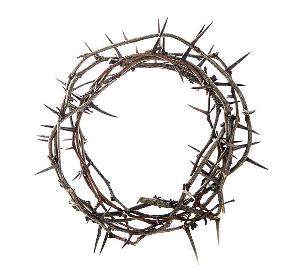 istock Crown of thorns on white 471485292