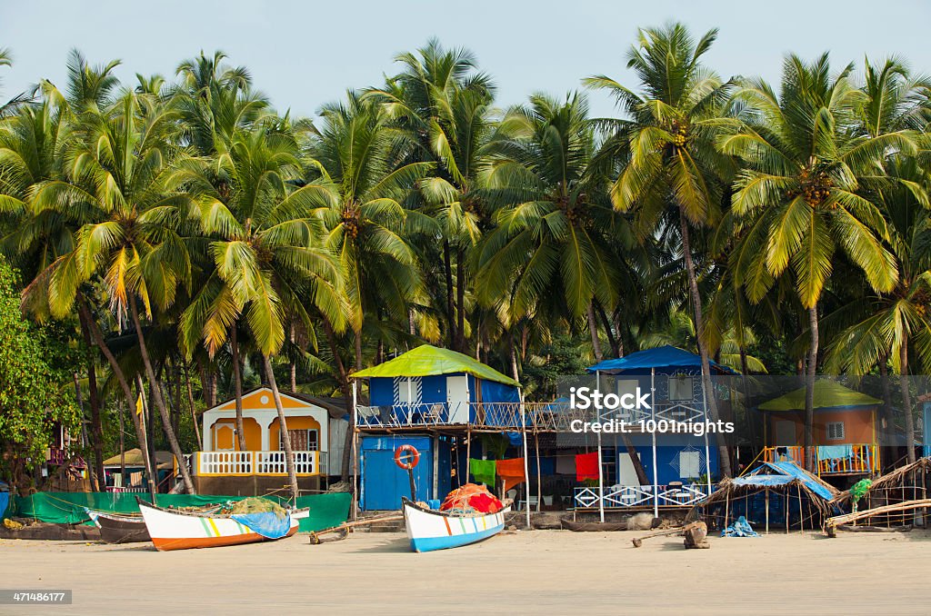 Fishing boats on Palolem Beach Goa India Goa Stock Photo