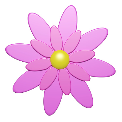 3d rendering of a beautiful purple flower