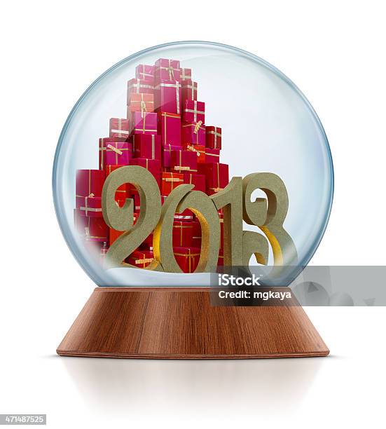 New Year 2013 Gifts In Snow Globe Stock Photo - Download Image Now - 2013, Christmas, Christmas Decoration