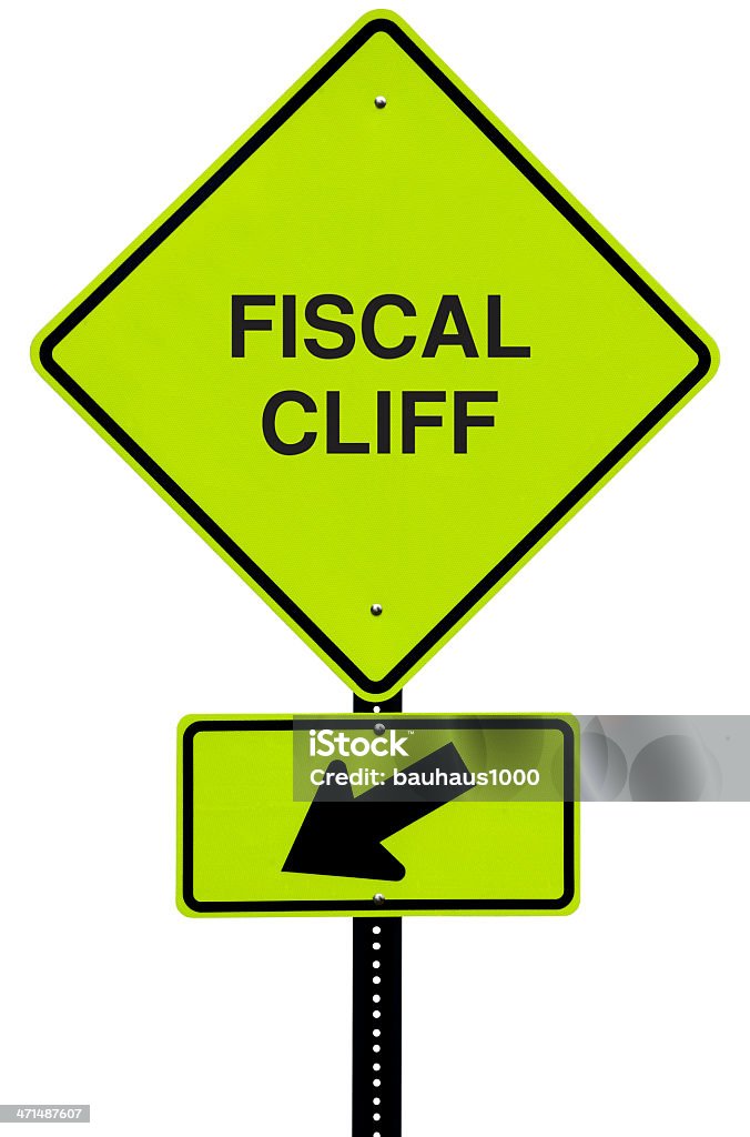 財政の崖の道路標識 - カットアウトのロイヤリティフリーストックフォト