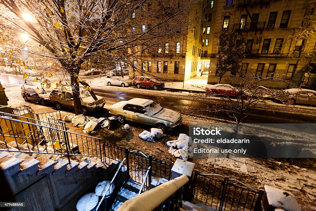 Schnee in Harlem Manhattan, New York - Lizenzfrei Ansicht aus erhöhter Perspektive Stock-Foto