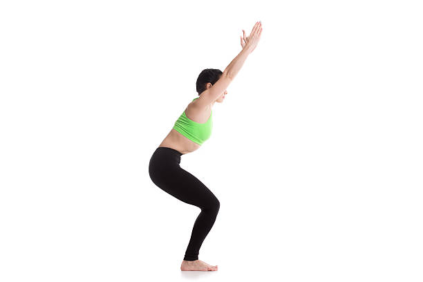 istock Chair yoga Pose 471489420