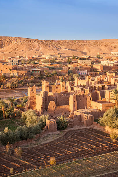 Ait Ben-Haddou, Morocco Early morning light on Ait Ben-Haddou (also transcribed as Ait Benhaddou). casbah stock pictures, royalty-free photos & images