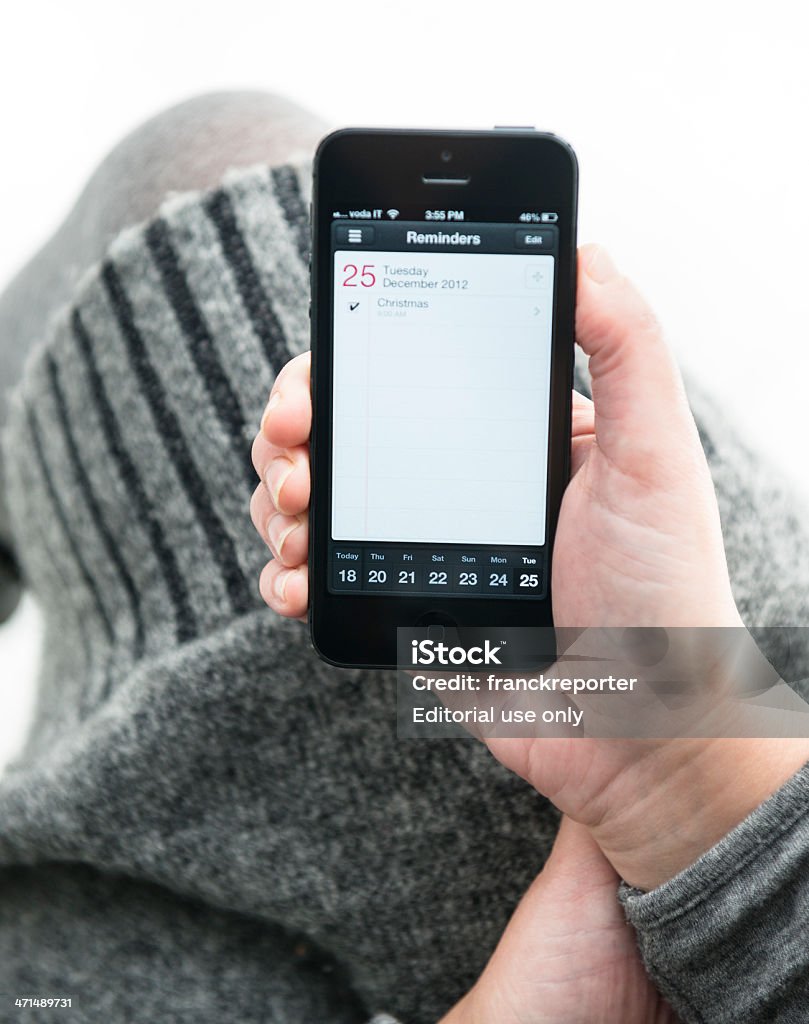 Nowy Apple Iphone 5 z Narodzenia Przypomnienie - Zbiór zdjęć royalty-free (Aplikacja mobilna)