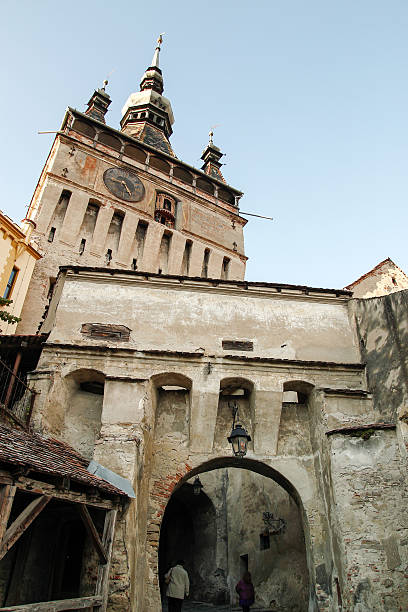 The Clocktower in Sighisoara stock photo