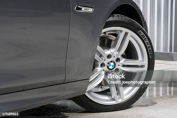 Bmw 520d Wheel With Dunlop Tire Stock Photo - Download Image Now - BMW, Tire - Vehicle Part, Wheel