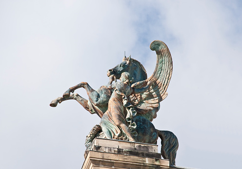 Paris, France. Statue on top of the Paris Opera House, Palais Garnier: \