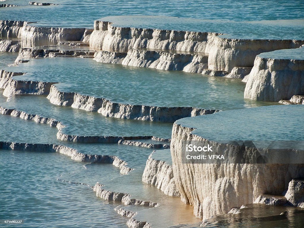 Pamukkale, Turquía en la puesta de sol. - Foto de stock de Algodón - Textil libre de derechos