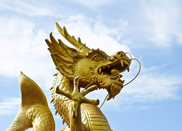 istock Chinese Golden Dragon Statue in Phuket, Thailand. 471490387
